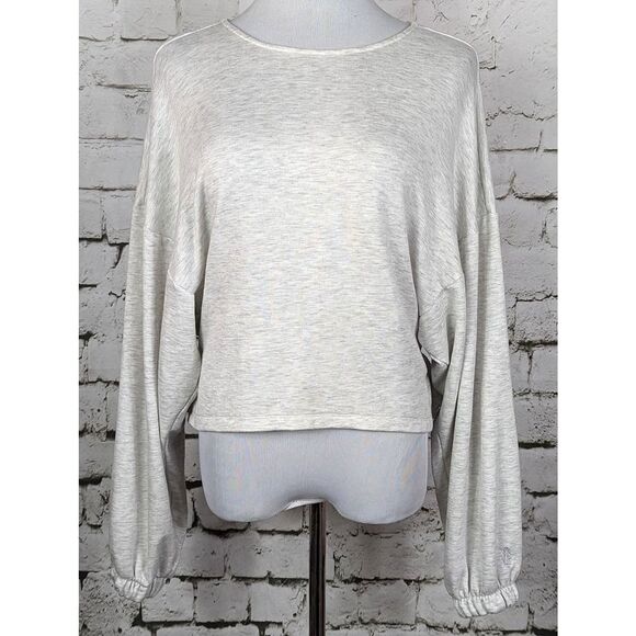 FREE PEOPLE MOVEMENT Athleisure Cropped Back-Peplum Sweatshirt Dolman Size Small - Picture 2 of 7